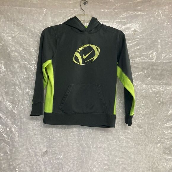 NIKE Boys Therma Fit Hooded Football Sweatshirt Black & Yellow‎ Size XL - Picture 11 of 11